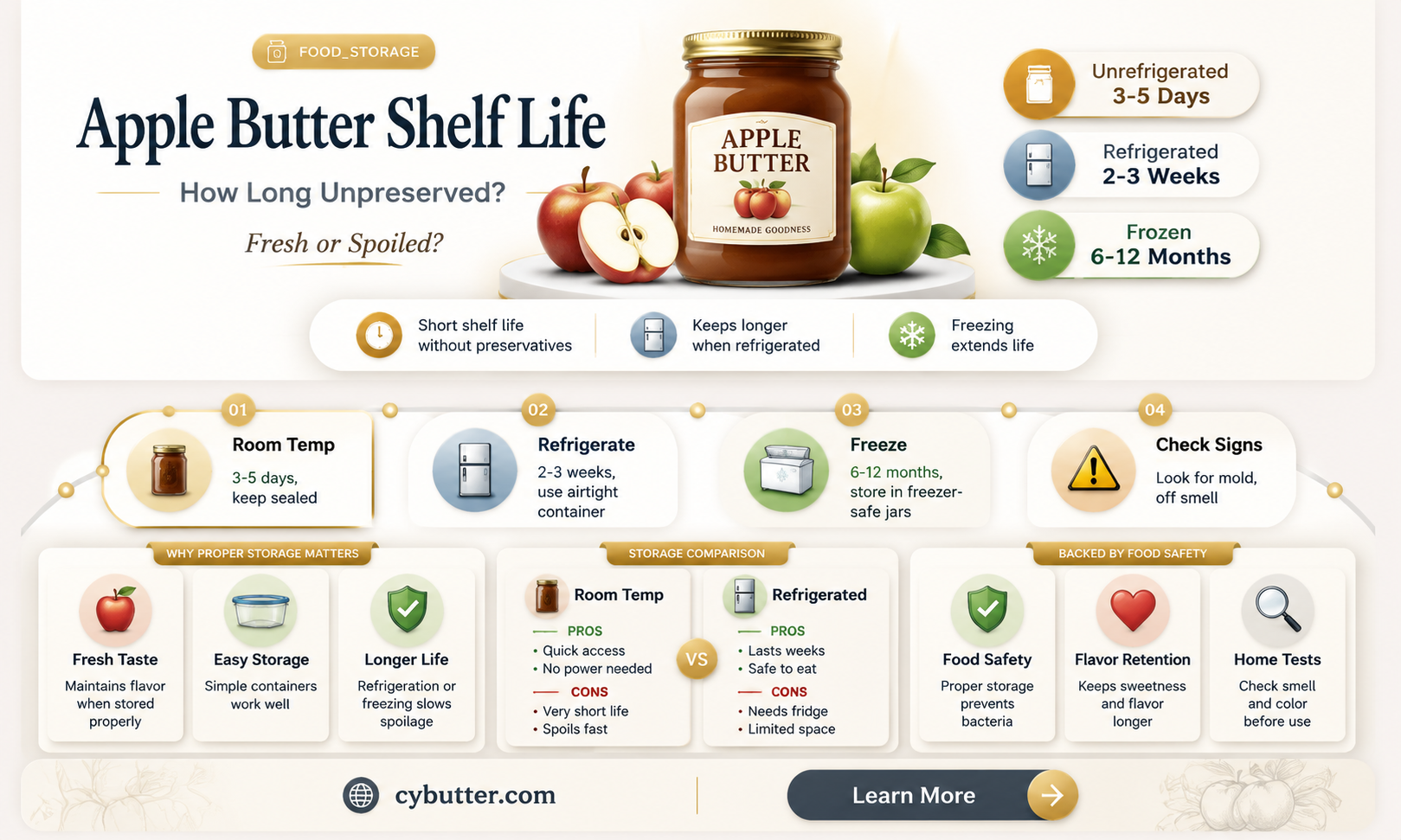 how long is apple butter good for without canning
