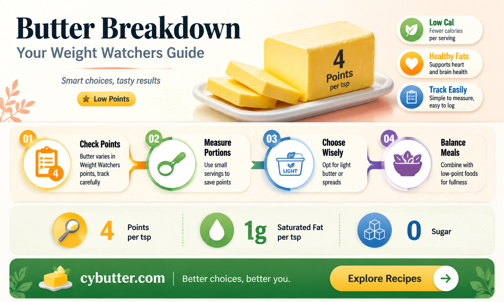 how many weight watchers points is butter