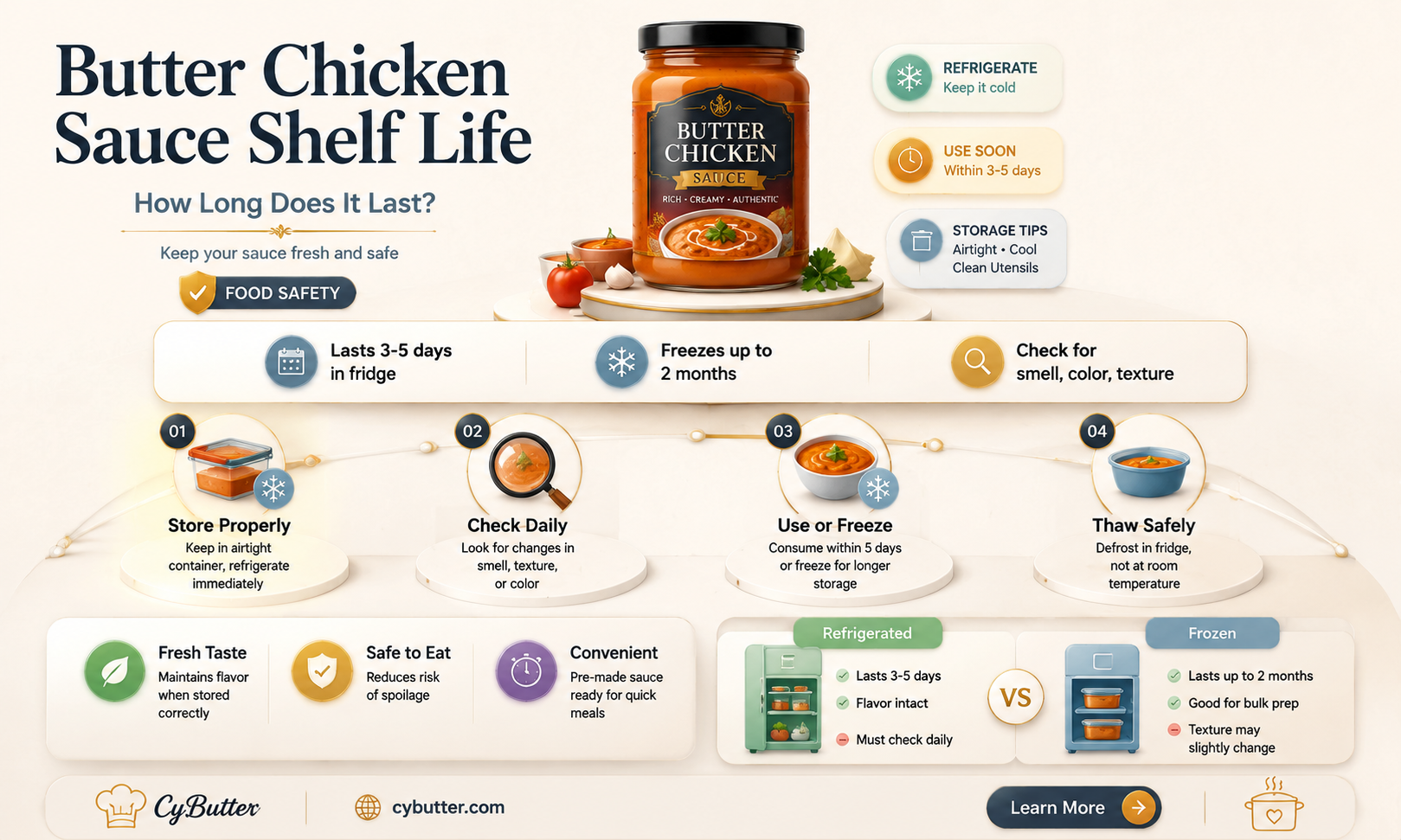 how long is butter chicken sauce good for after opening