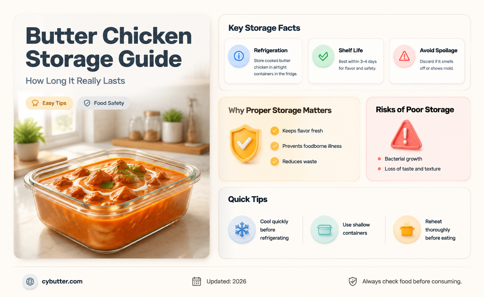 how long is butter chicken good in the fridge