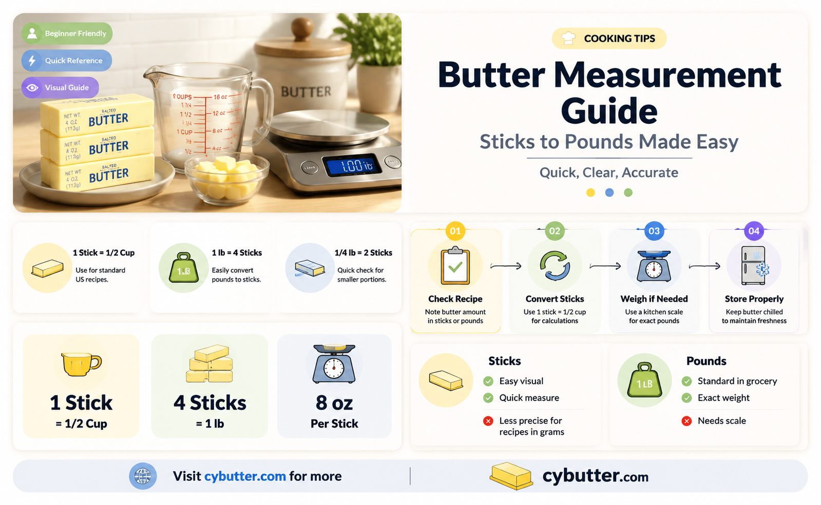 how many sticks 1 2 pound butter