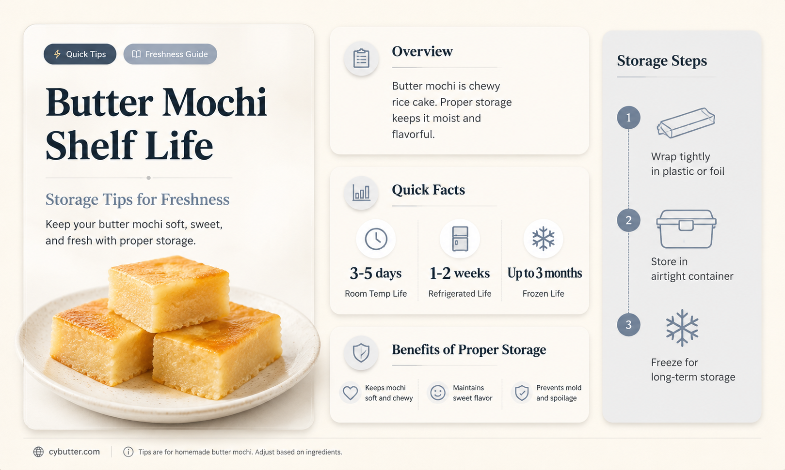 how long is butter mochi good for