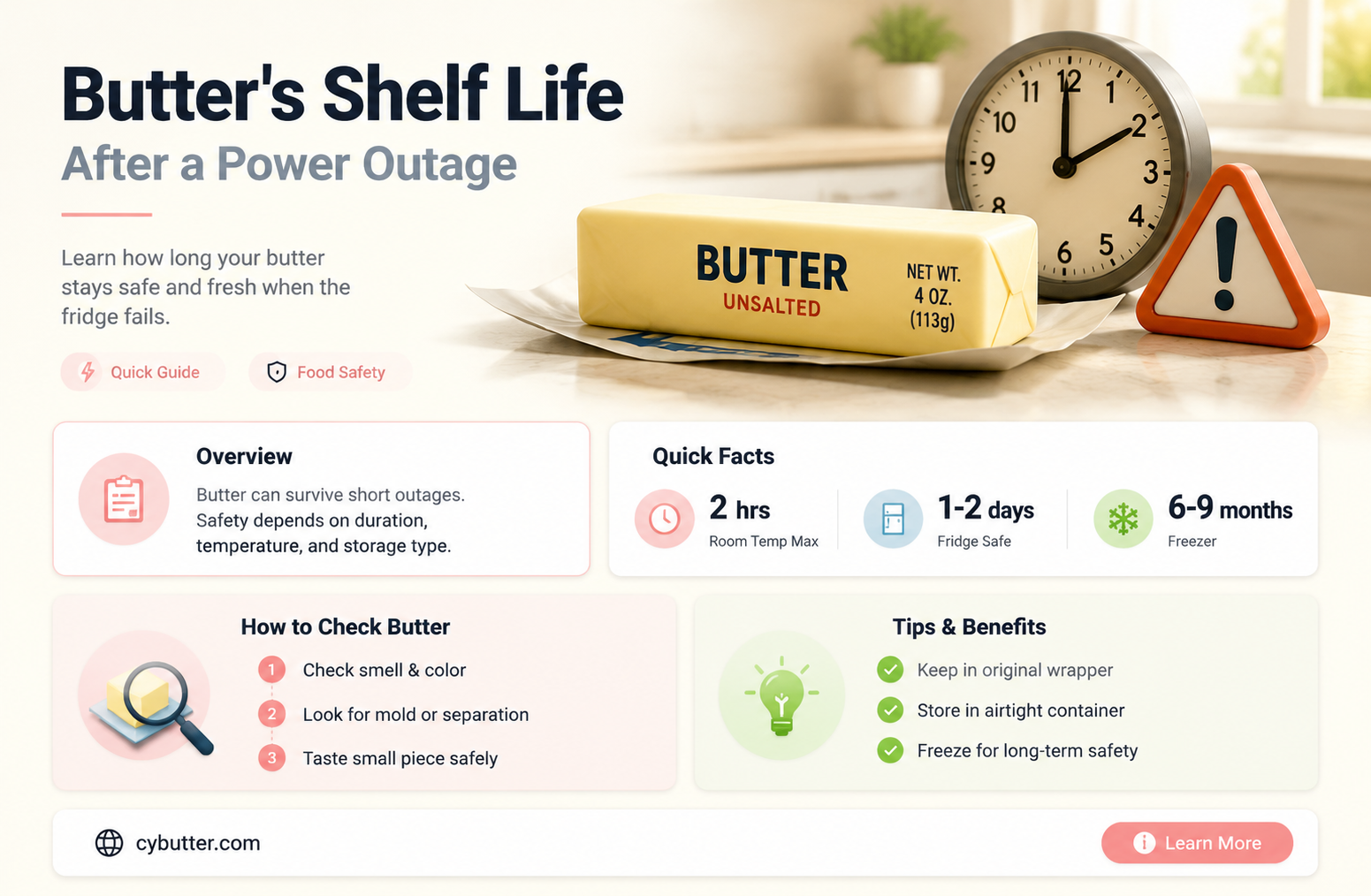 how long is butter good for after power outage