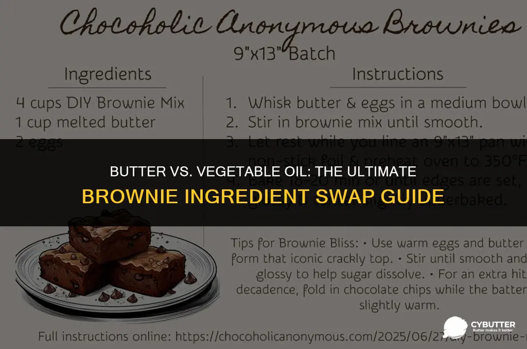 can i substitute butter for vegetable oil in brownies
