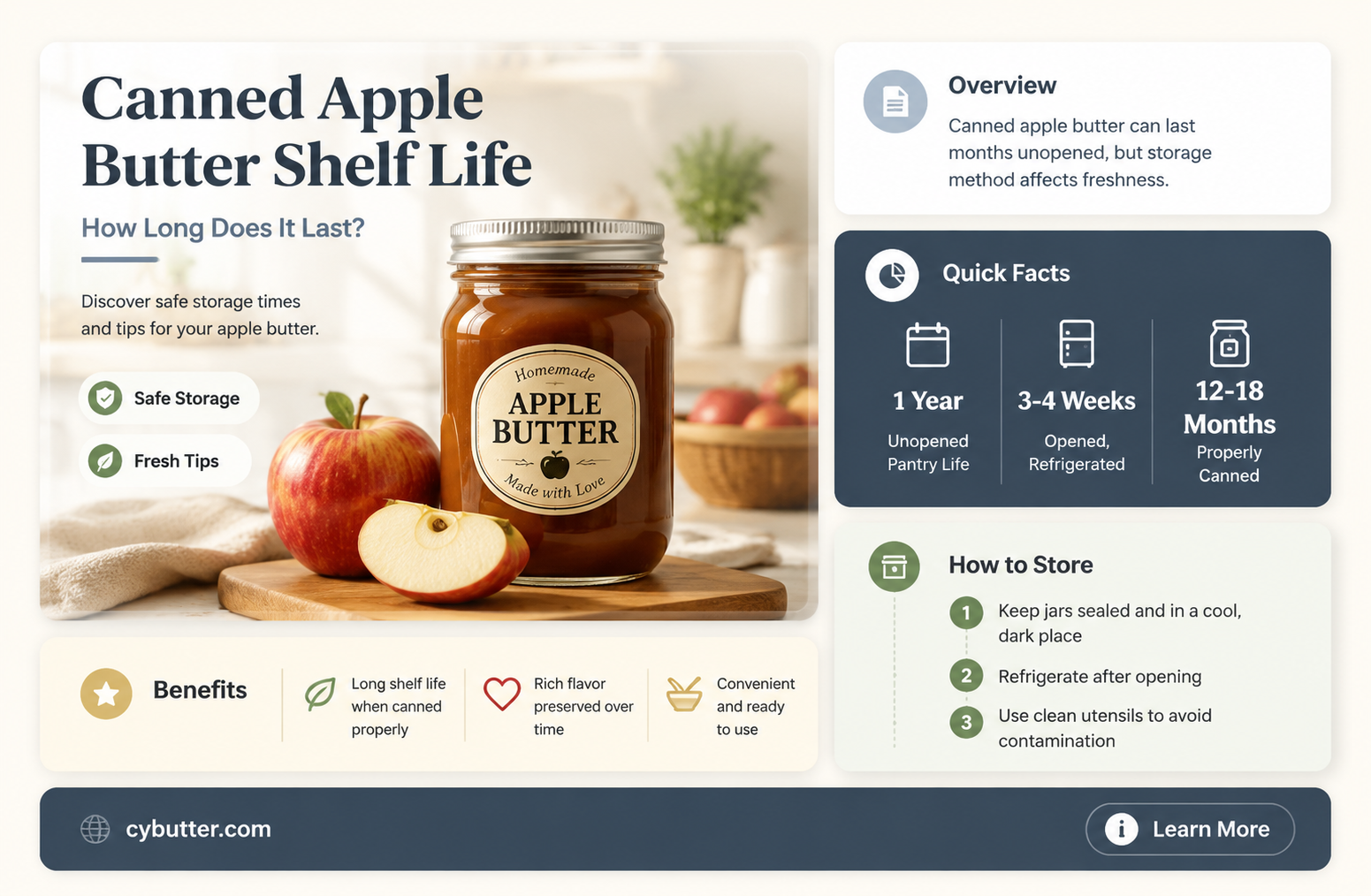 how long is canned apple butter good for