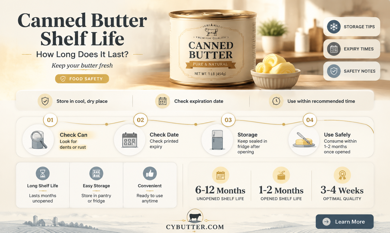 how long is canned butter good for