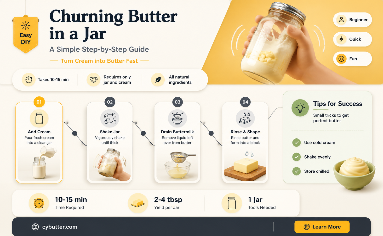 how to churn butter in a jar