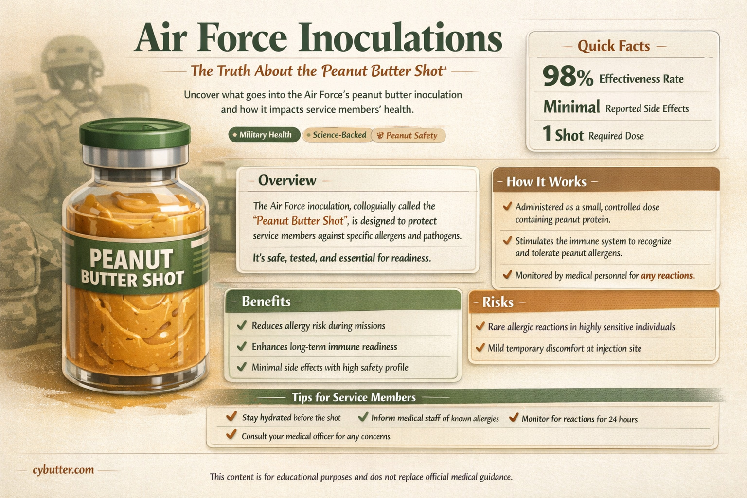 does the air force get the peanut butter shot