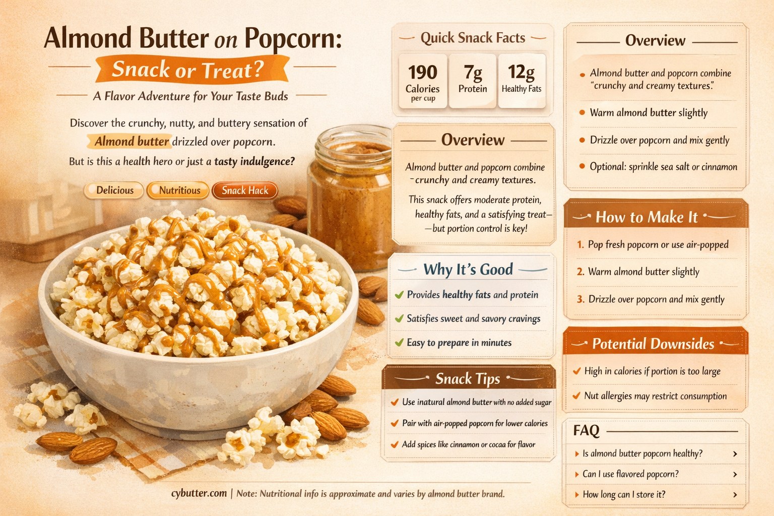 does almond butter taste good on popcorn