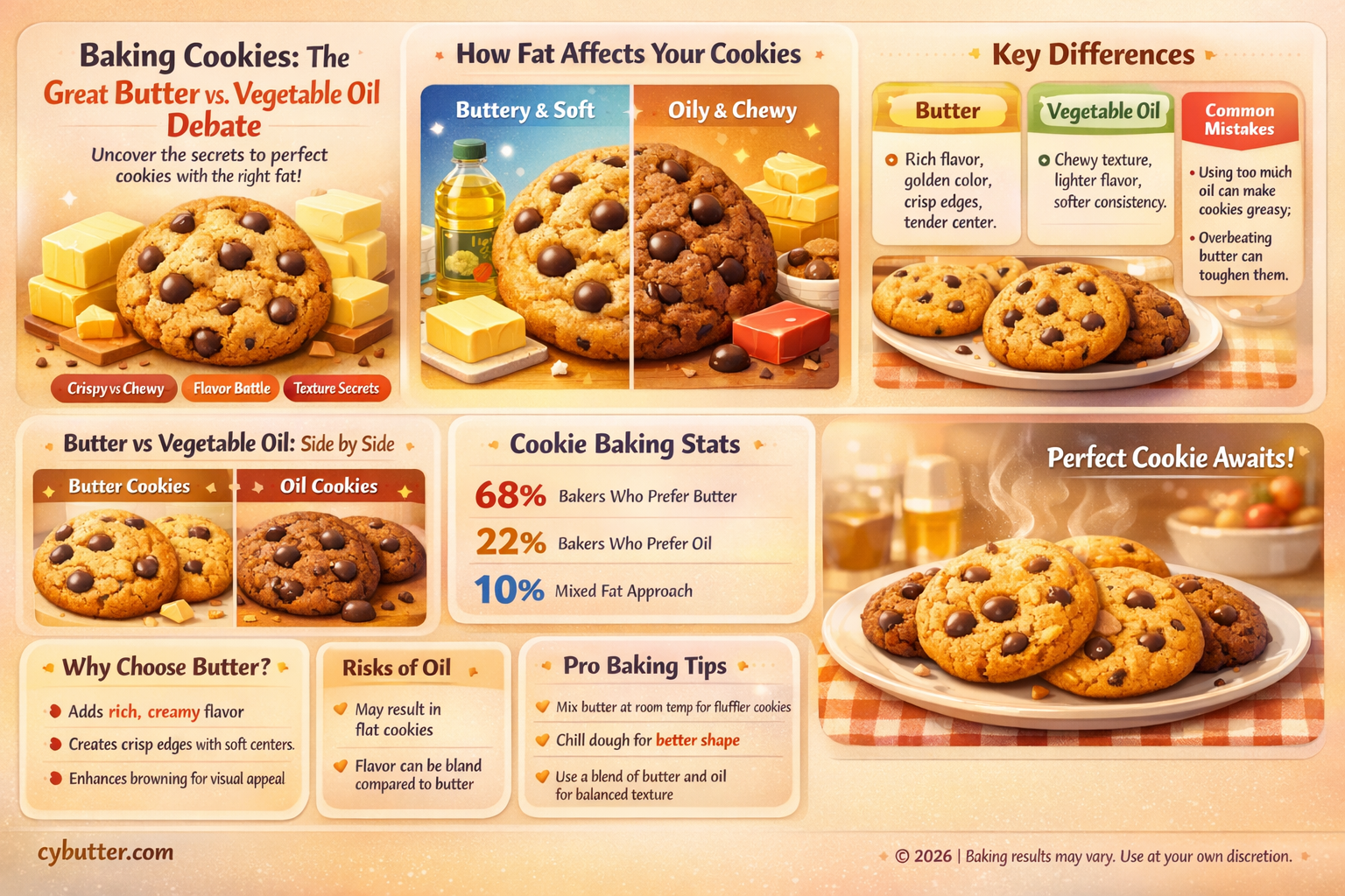 can you subistute butter for vegetable oil in baking cookies