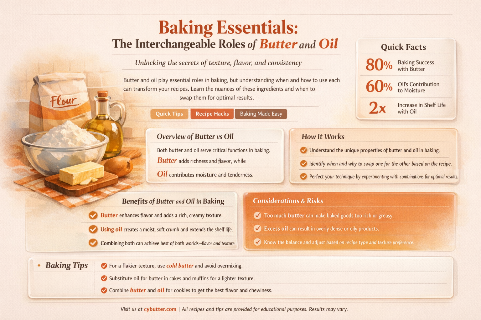 are butter and oil interchangeable in baking