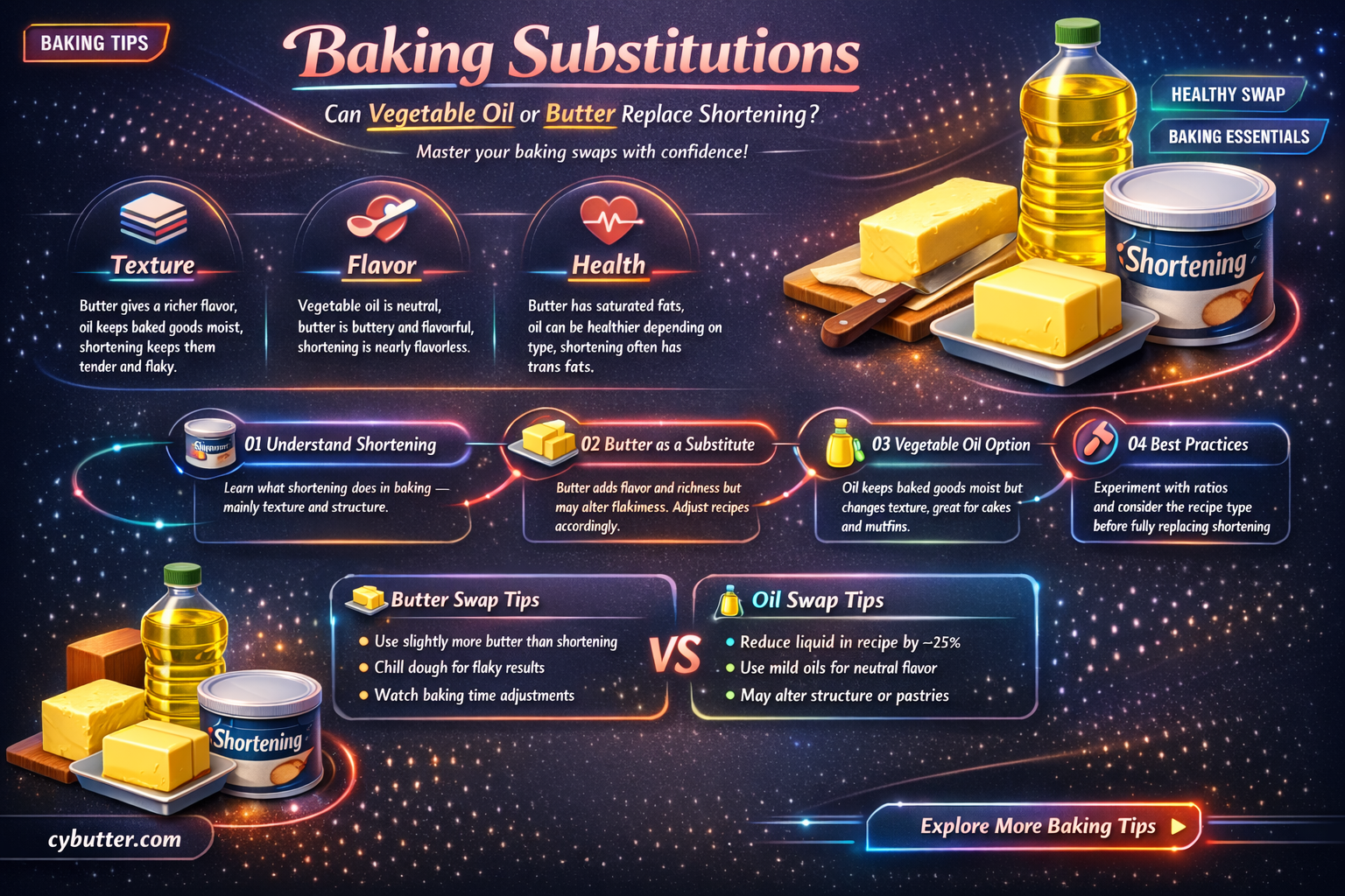 can i substitute vegetable oil or butter for vegetable shortening