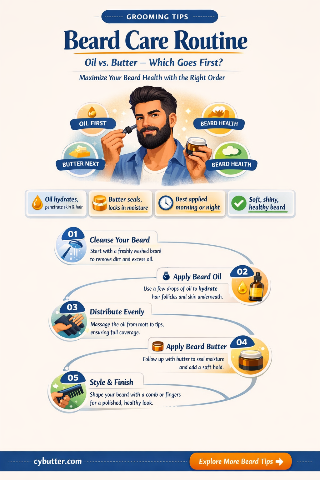 do you put beard oil on before beard butter