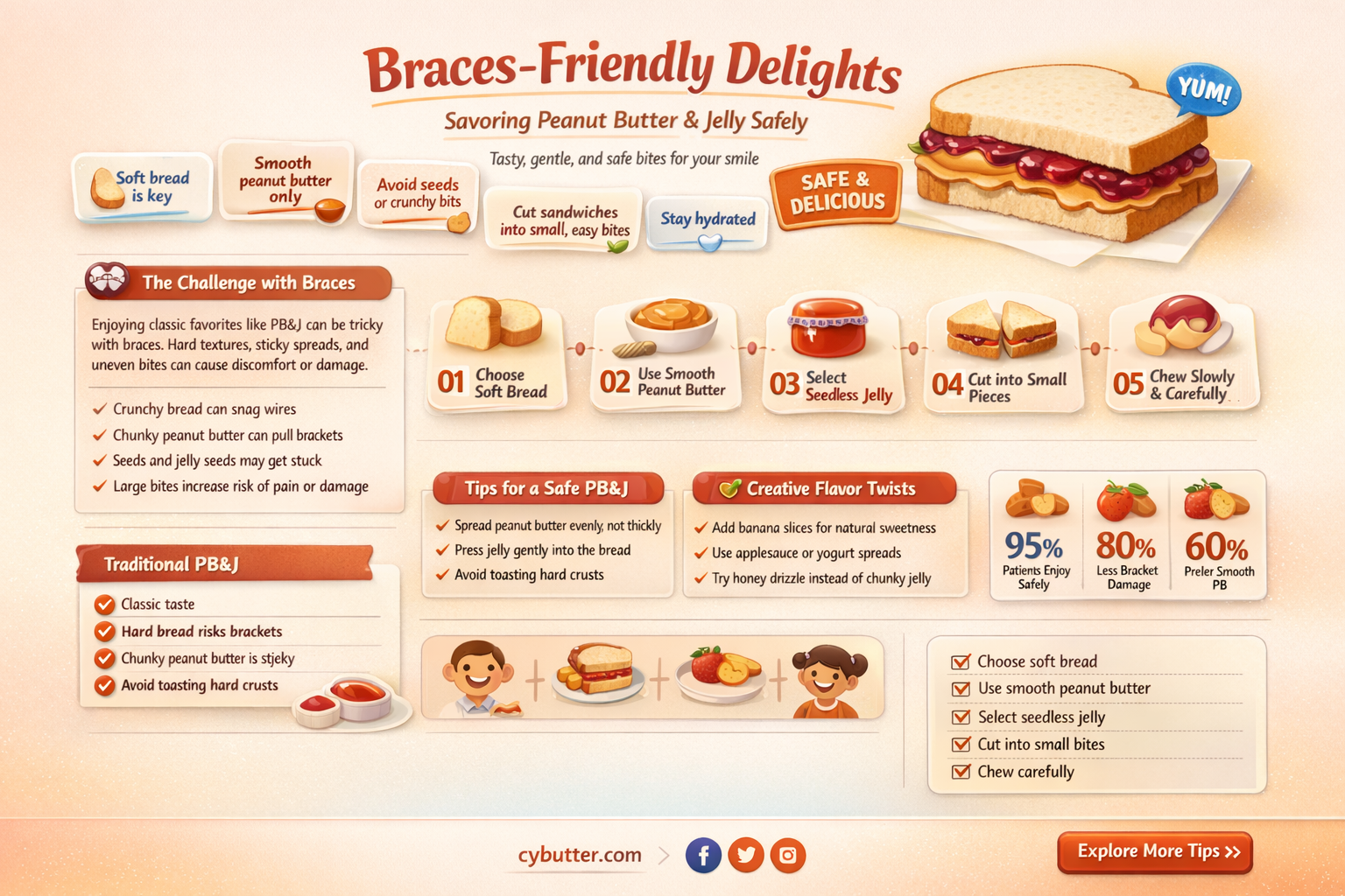 can you eat peanut butter and jelly with braces