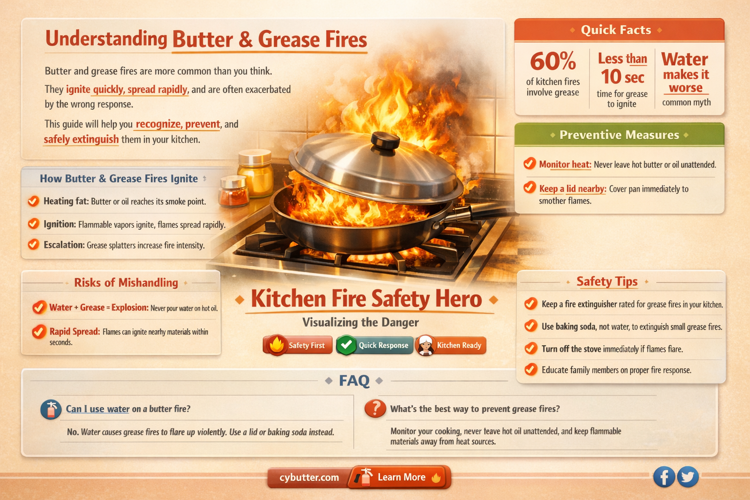 can u get a grease fire from butter