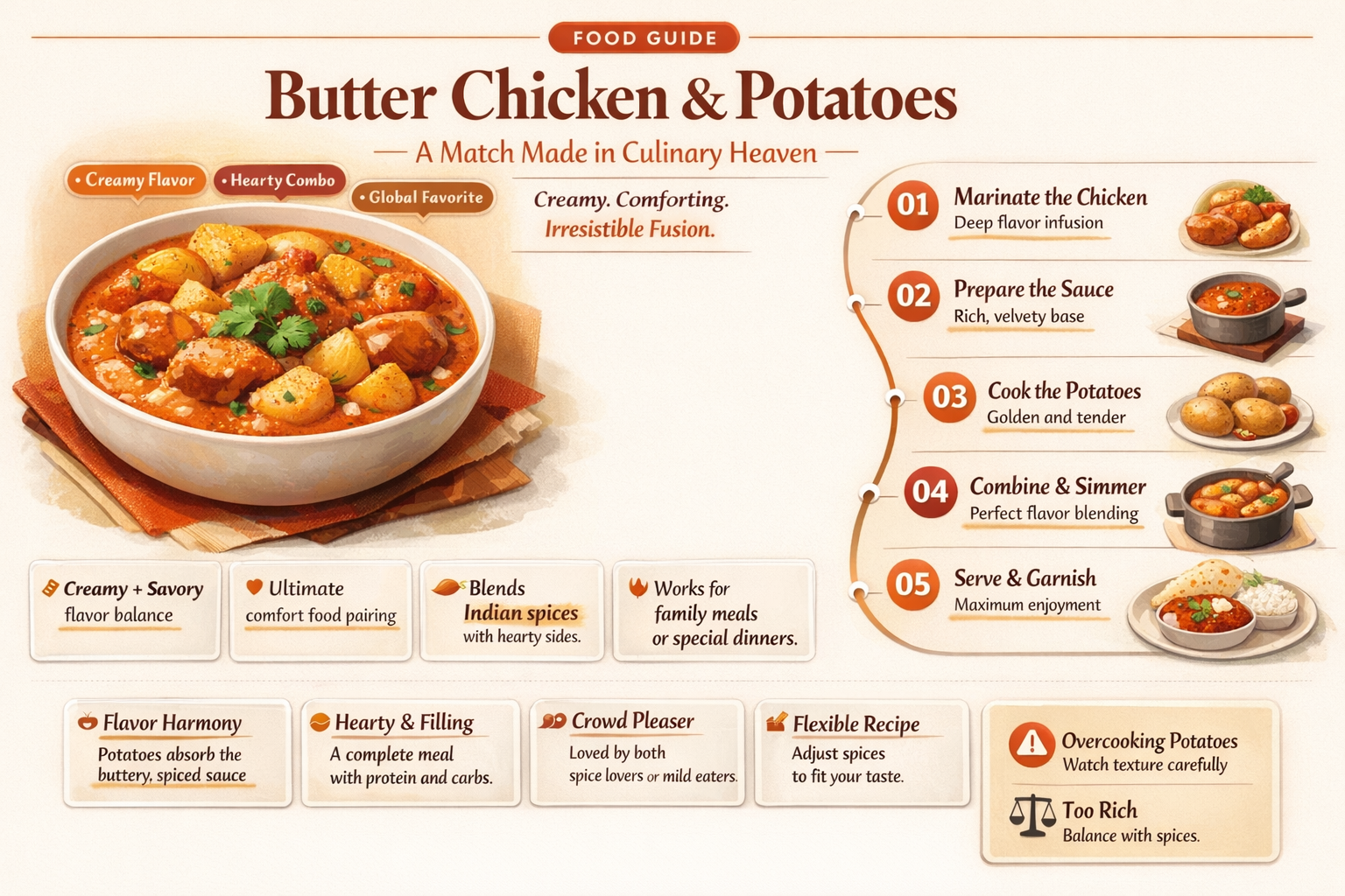 how good is butter chicken and potaos