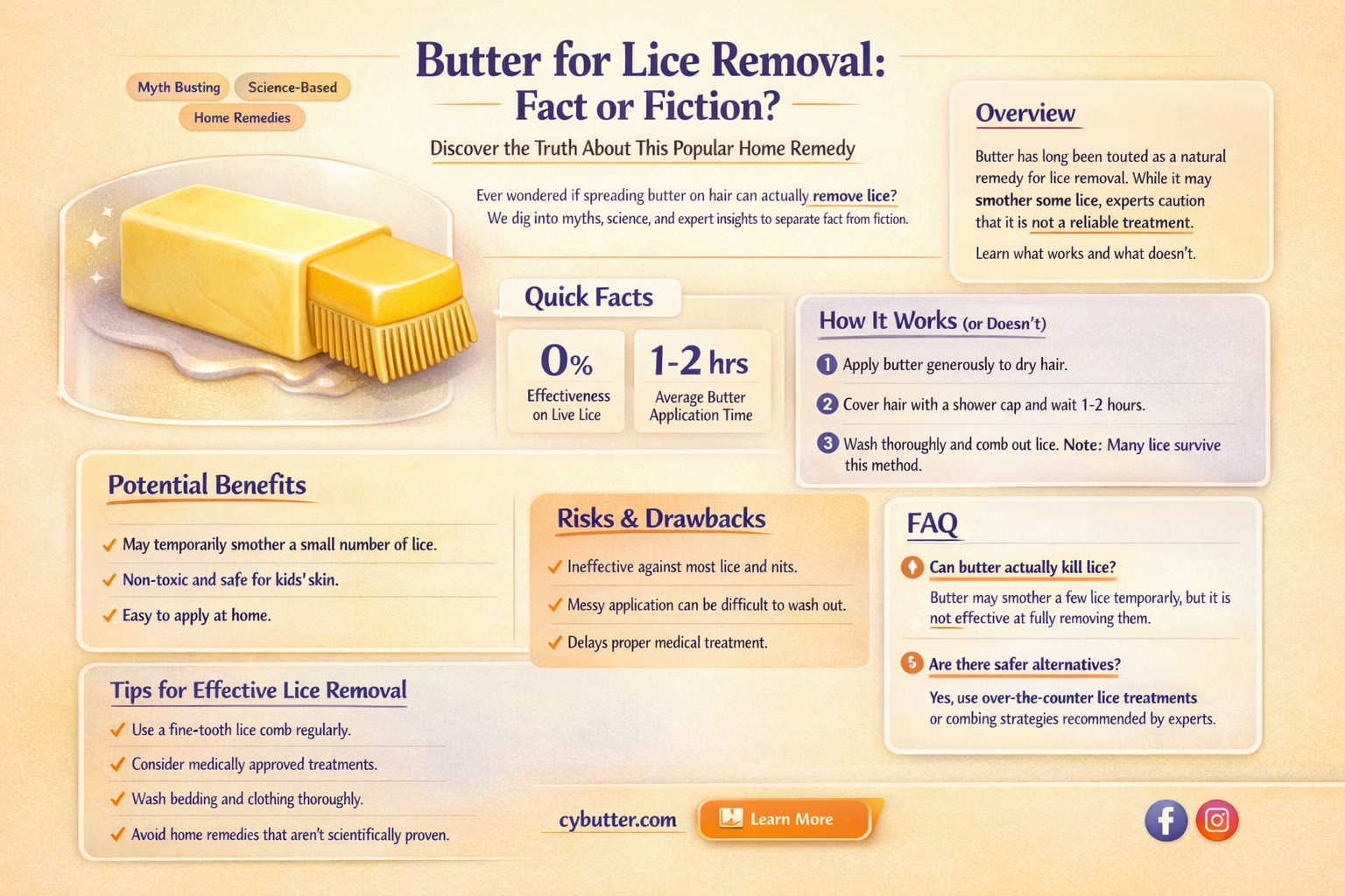 can butter get rid of lice