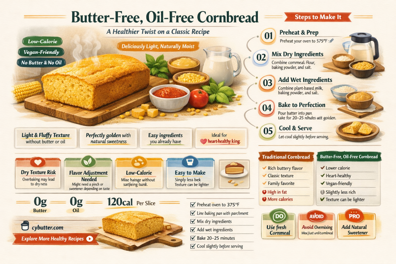 can i make cornbread without butter or oil
