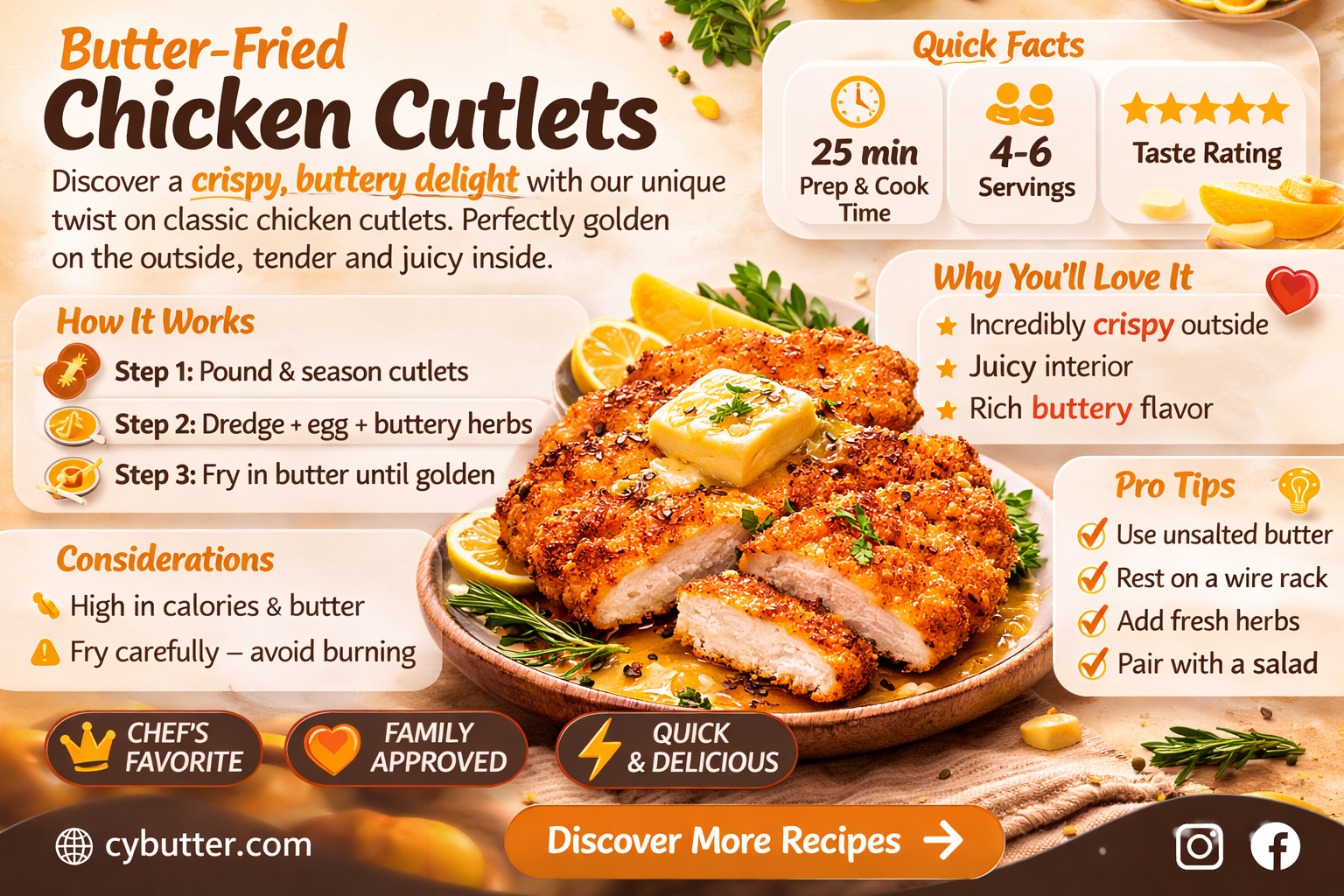 can you fry chicken cutlets in butter instead of oil