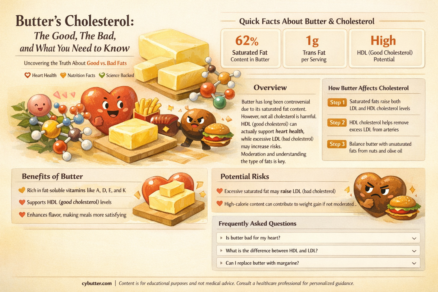 does butter contain good or bad cholesterol