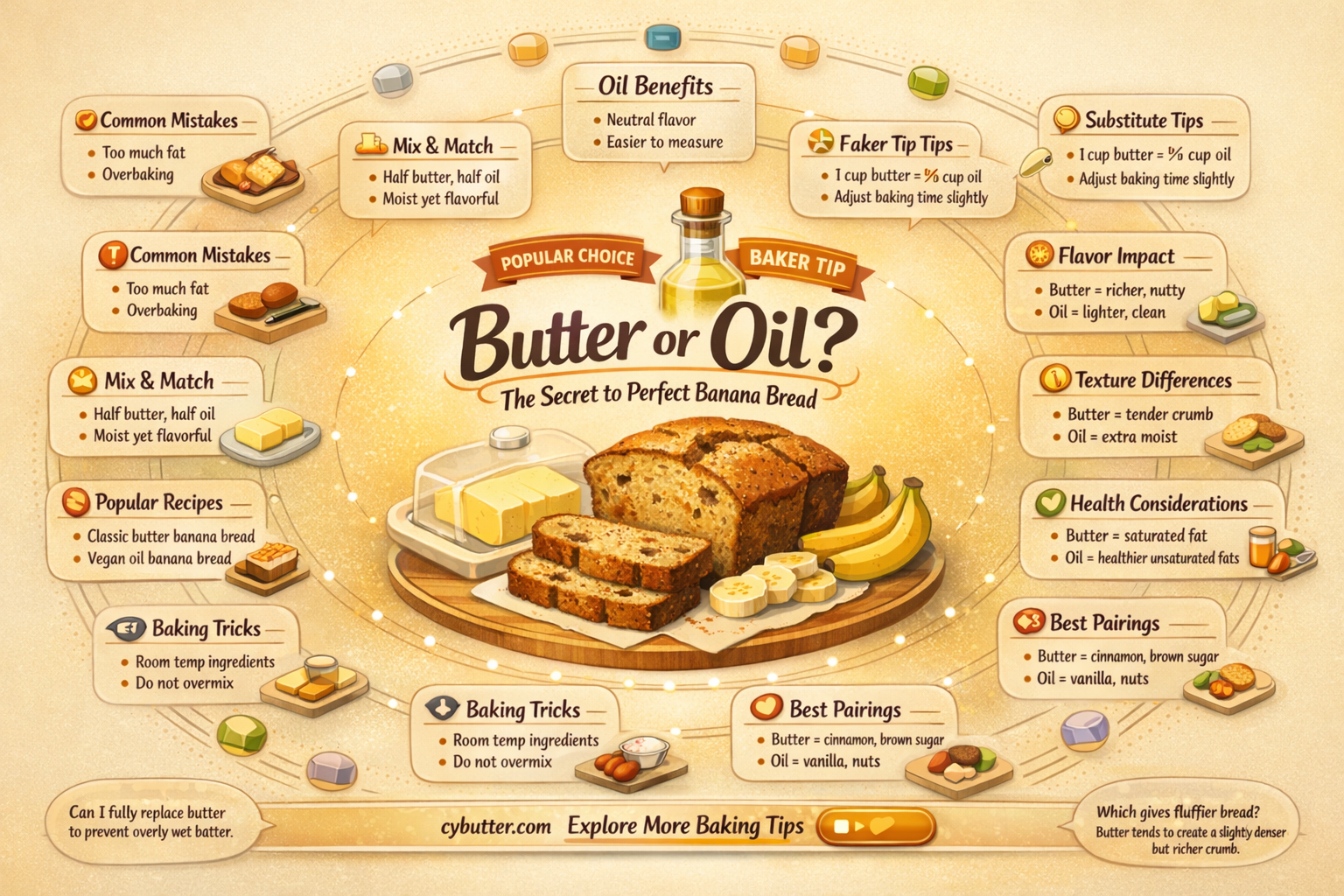 can i substitute butter for oil in banana bread