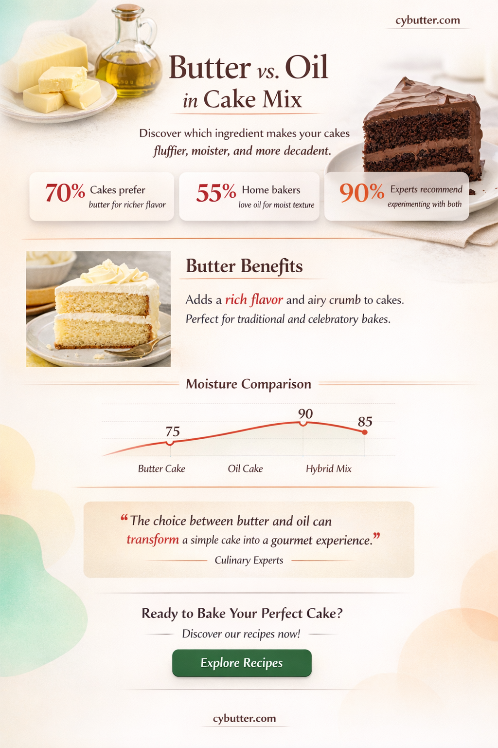 can you use butter instead of oil in cake mix