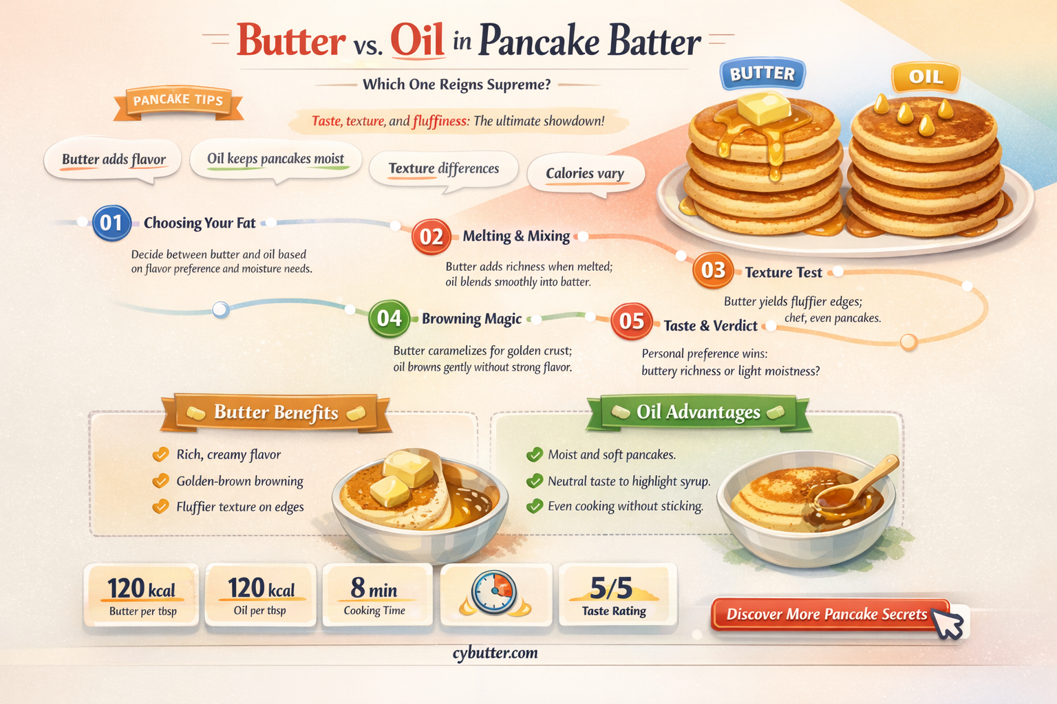 do you put butter or oil in pancake batter