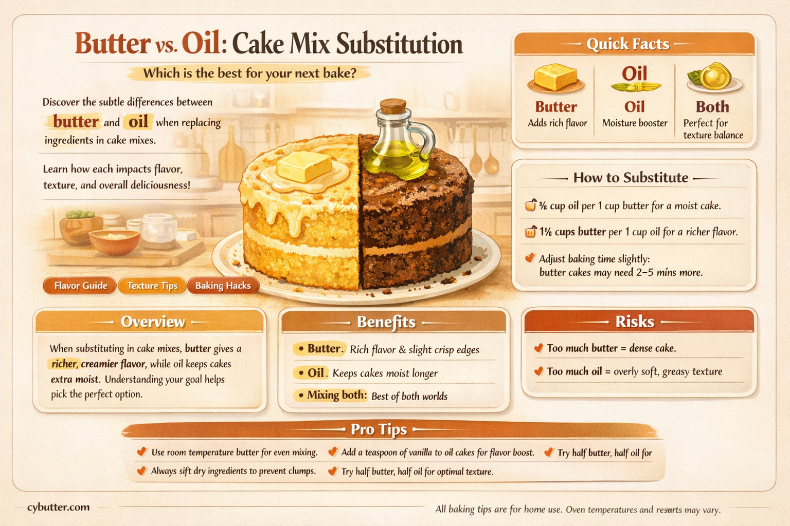 can i substitute melted butter for oil in cake mix