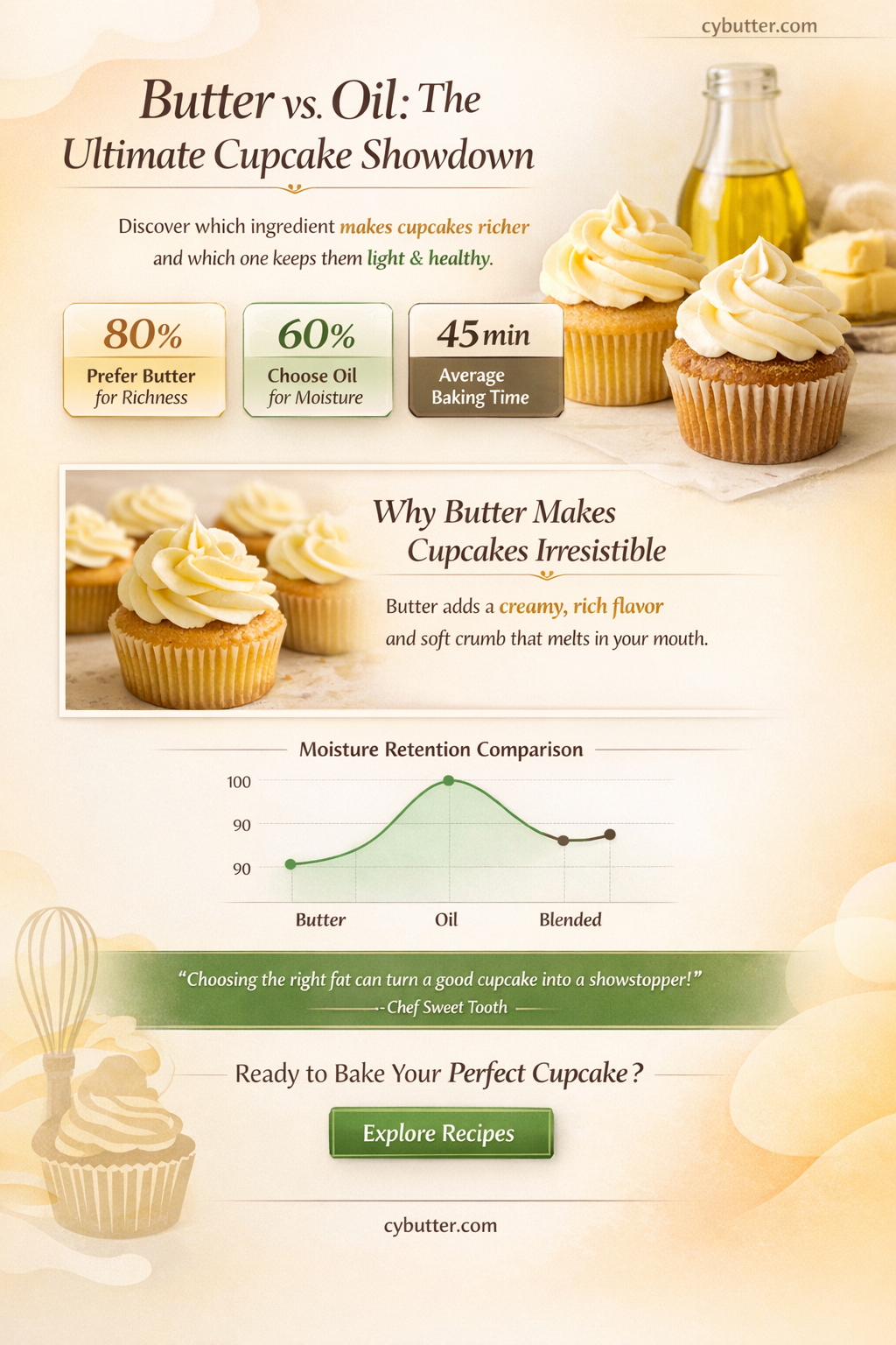 are the cupkaces better with butter or oil