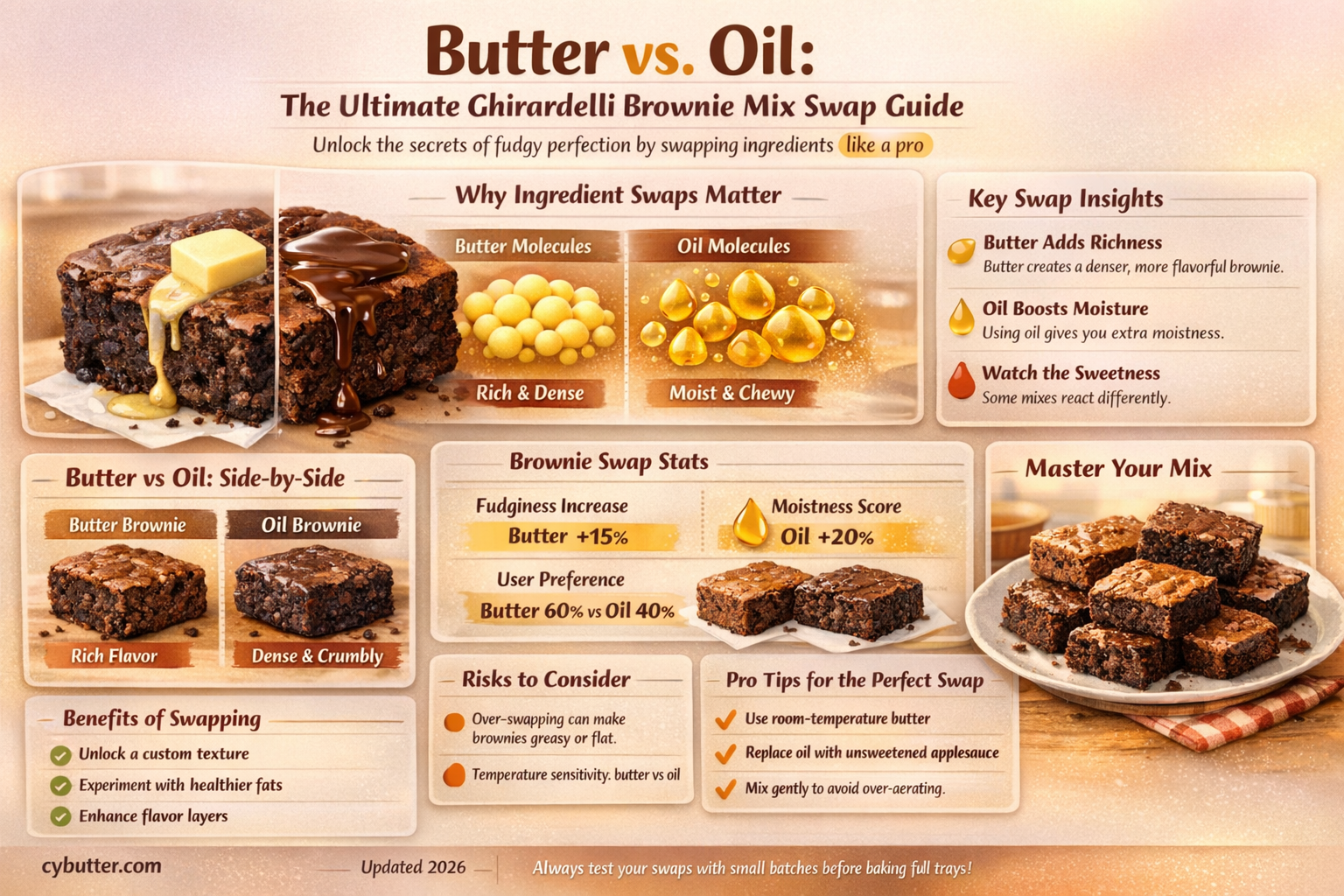 can i substitute butter for oil in ghirardelli brownie mix