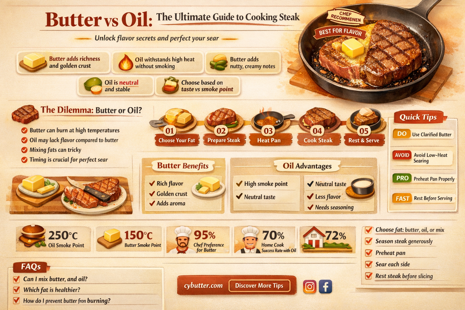 can i cook steak in butter instead of oil