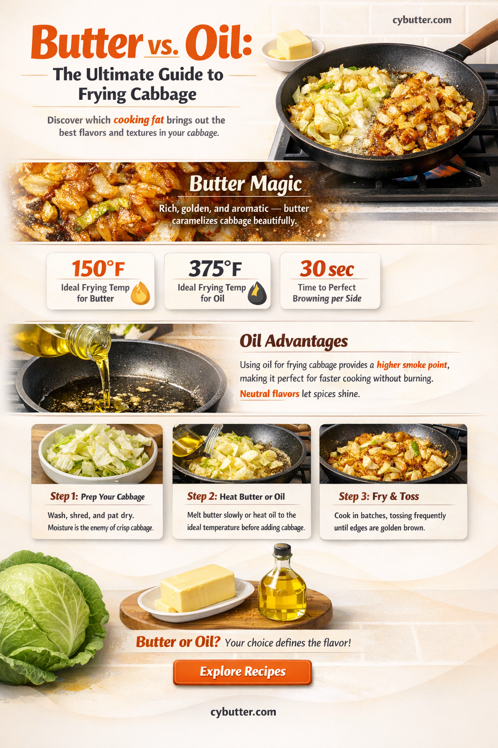 do you fry cabbage in butter or oil