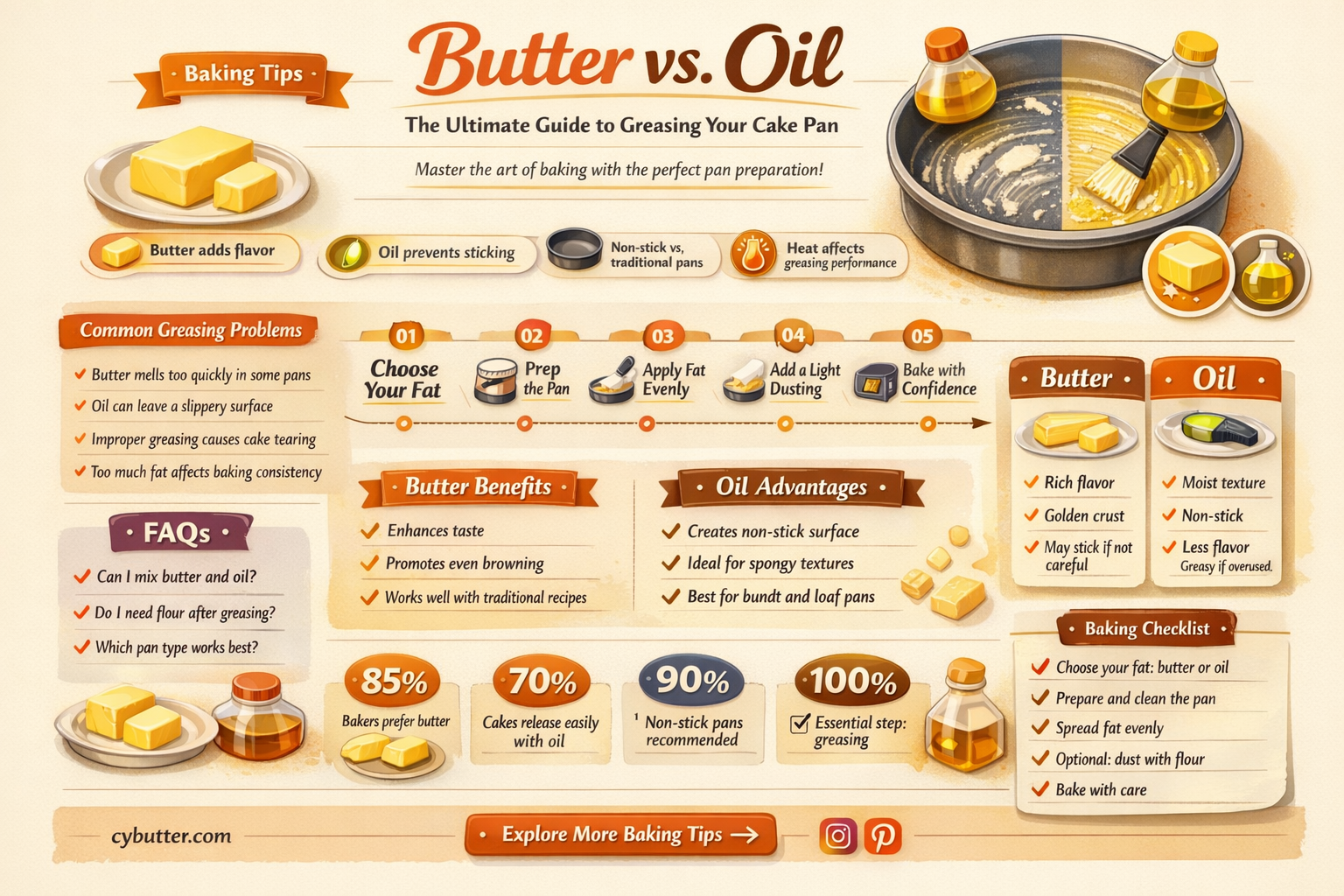 do i butter or oil a pan for cake