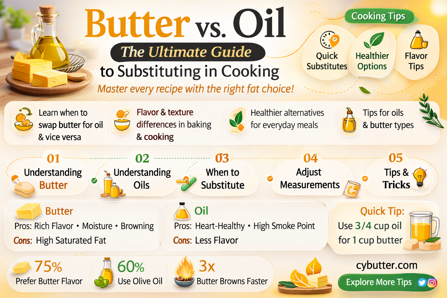 can you substitute butter for cooking oil
