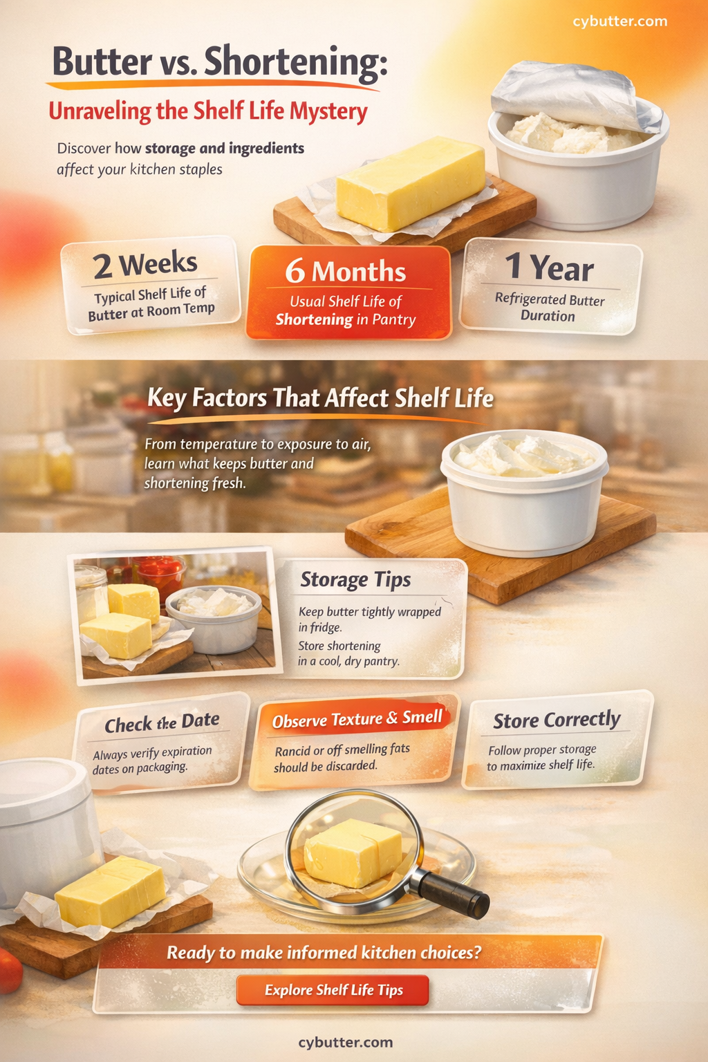 does butter have a longer shelf life than shortening