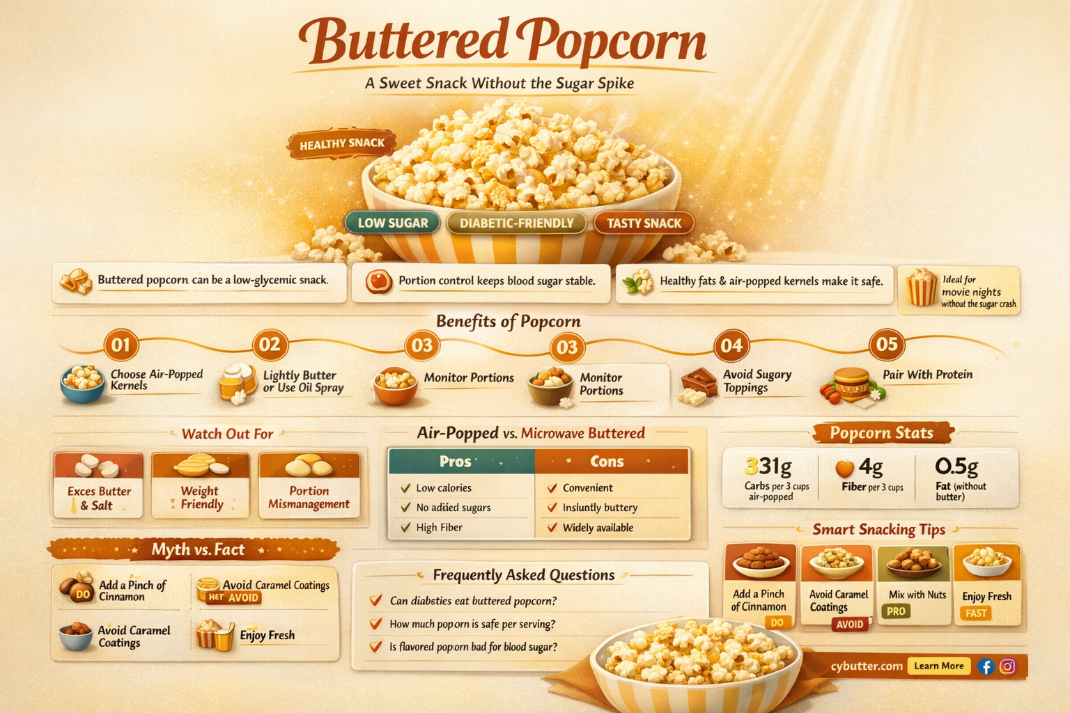 can diabetics have popcorn with butter