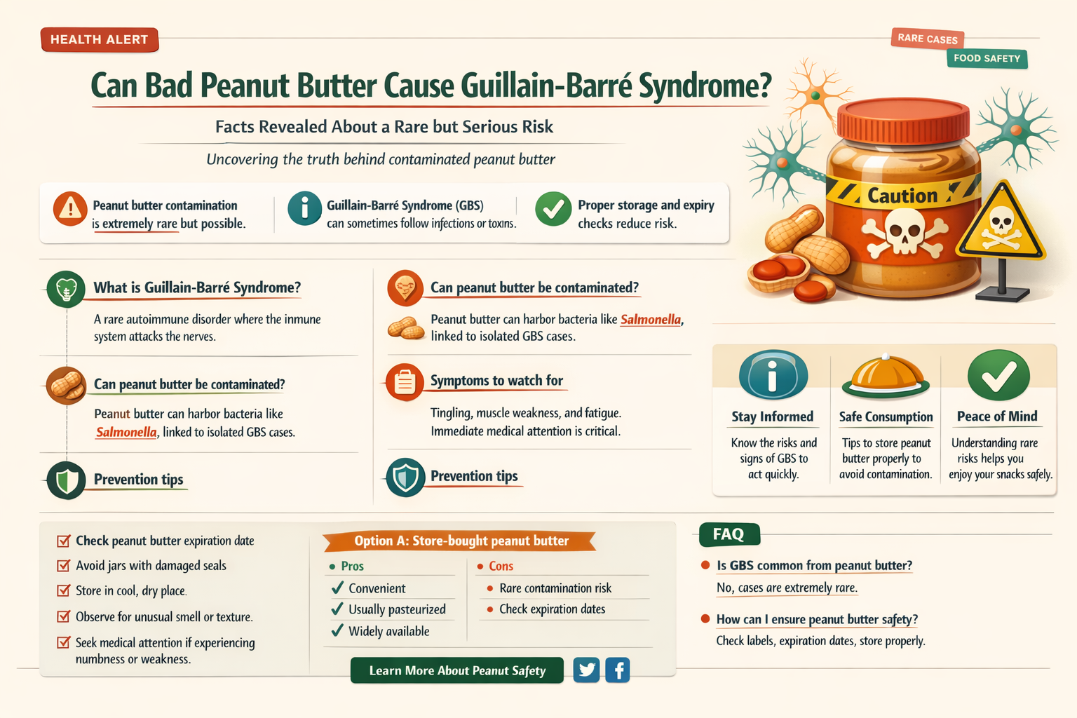 can you get gullian barre from bad peanut butter