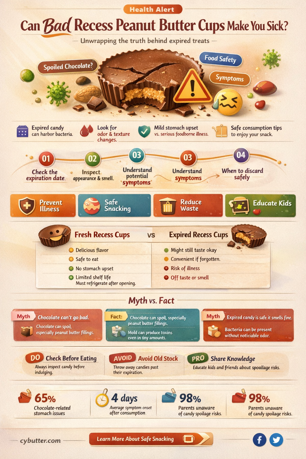 can you get sick from bad recess peanut butter cups