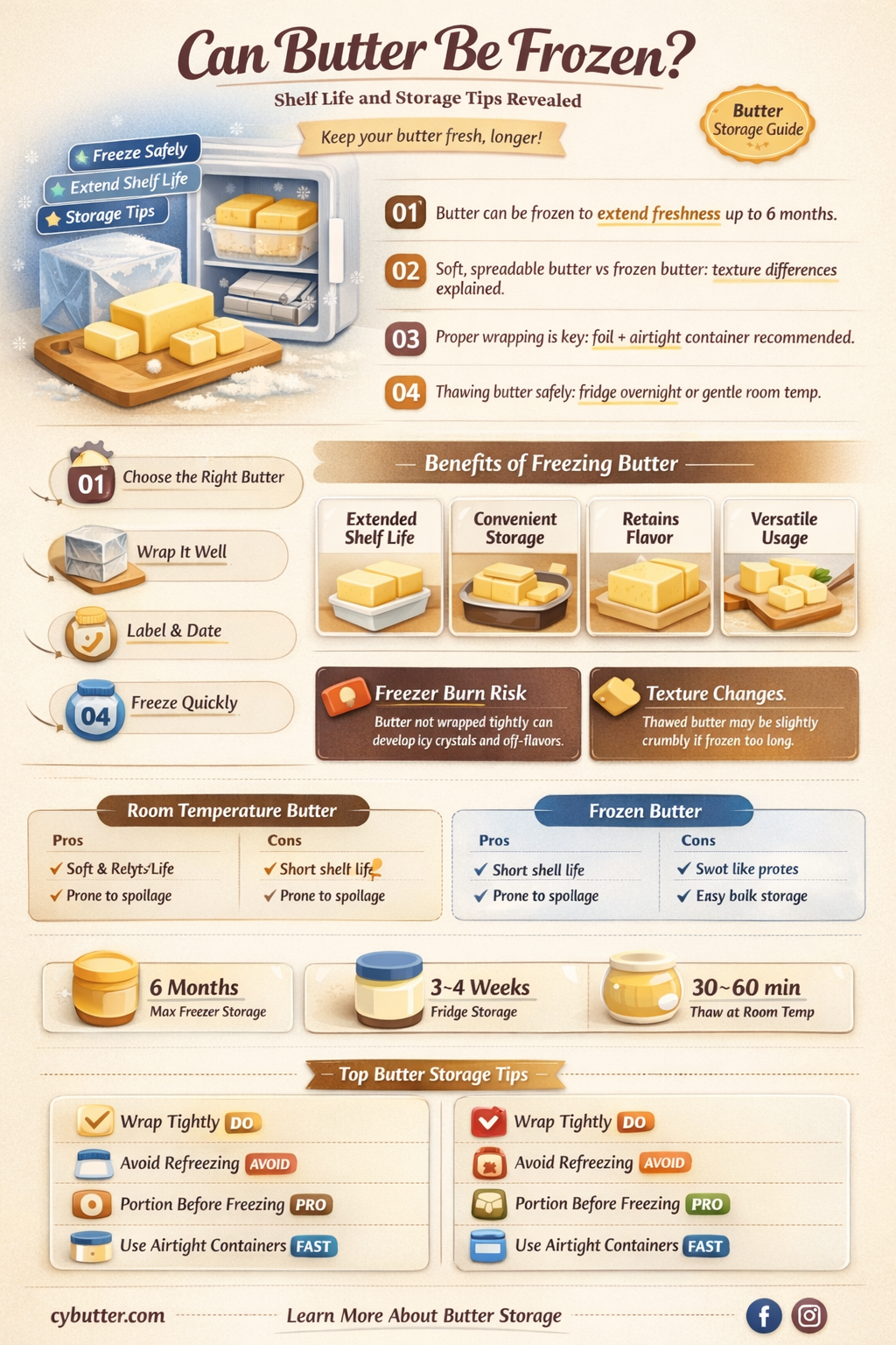 does butter stay good in freezer