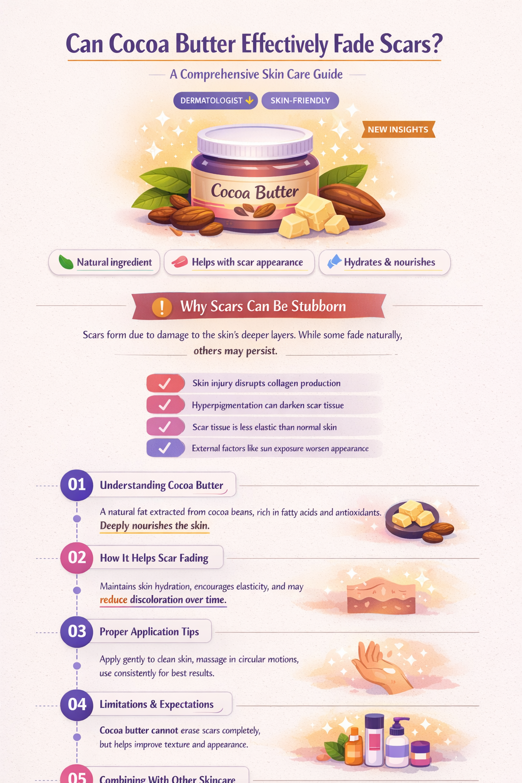 does cocoa butter get rid of scars
