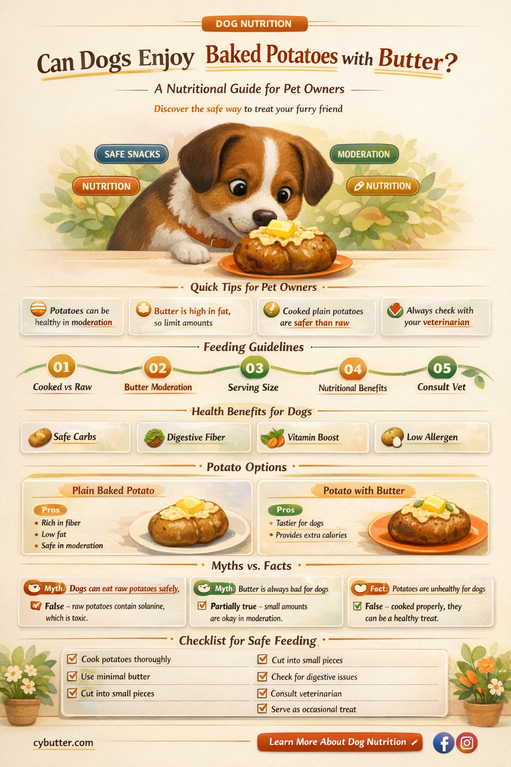 can dogs eat baked potatoes with butter