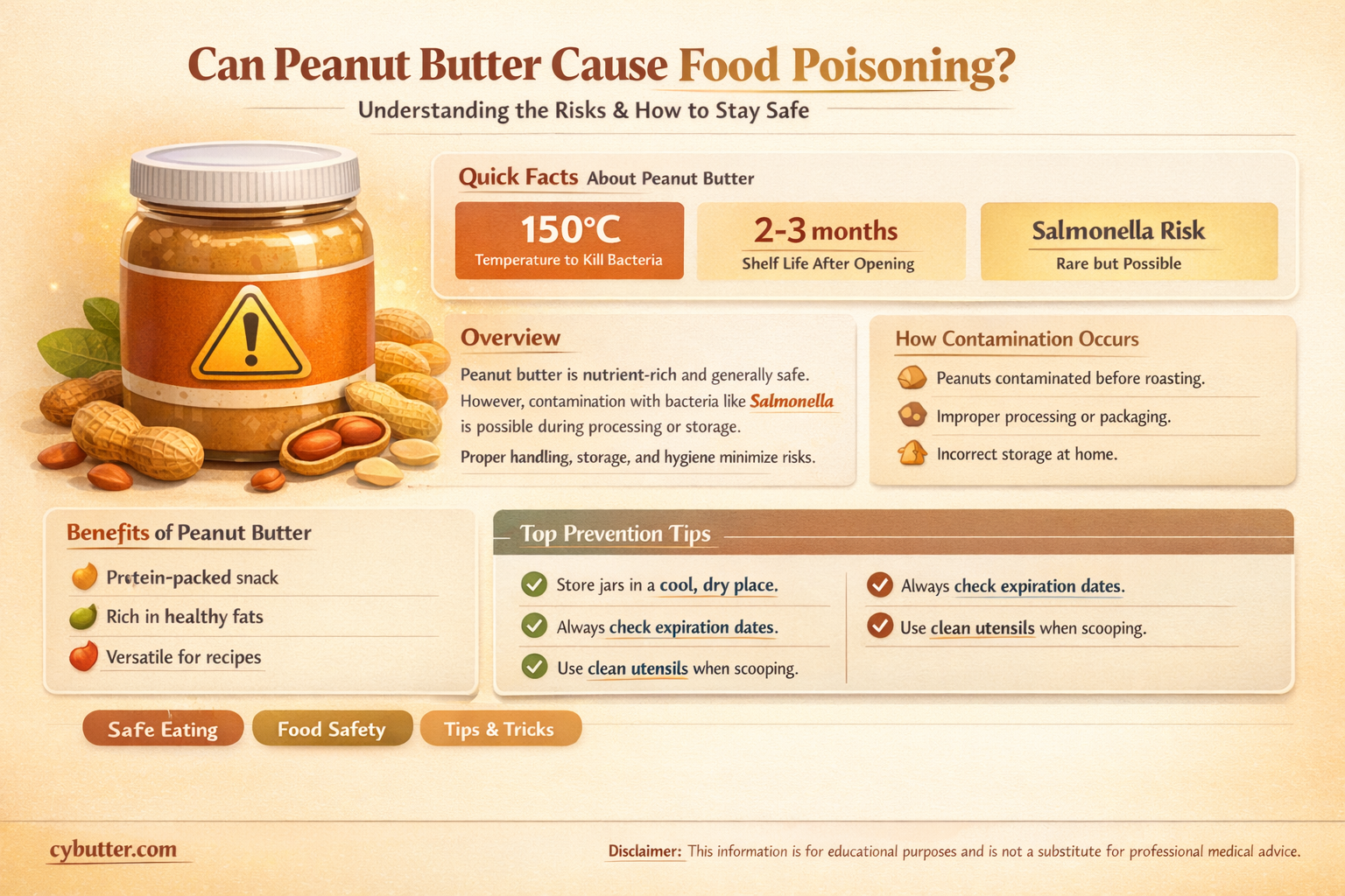 can you get food poisoning from peanut butter