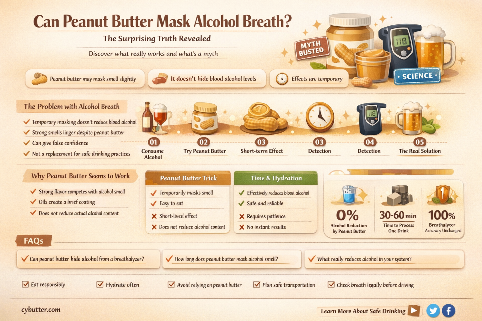 does peanut butter get rid of alcohol breath