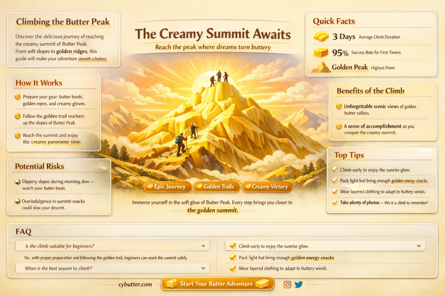 how do you get to the top of butter