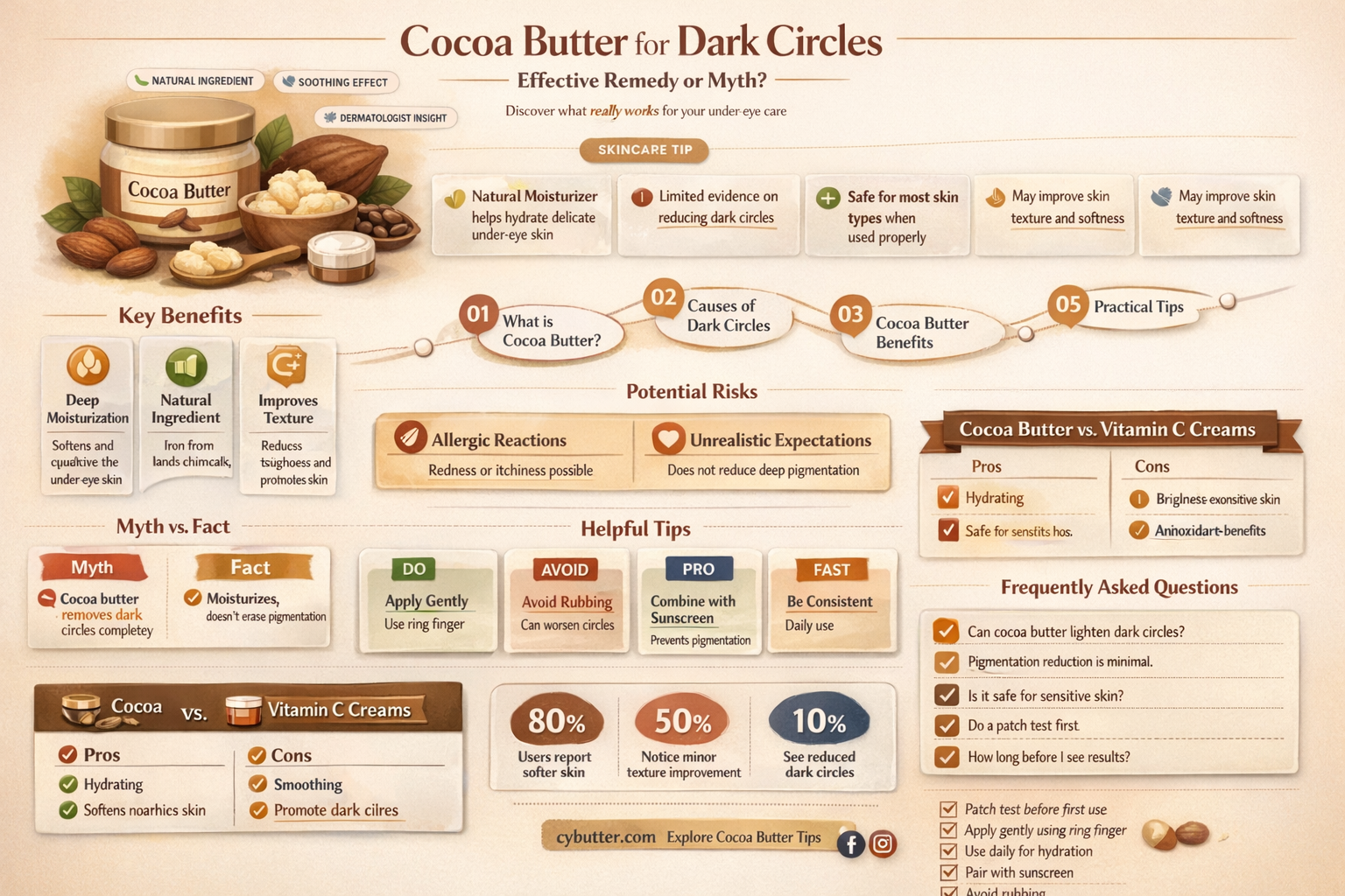 does cocoa butter get rid of dark circles