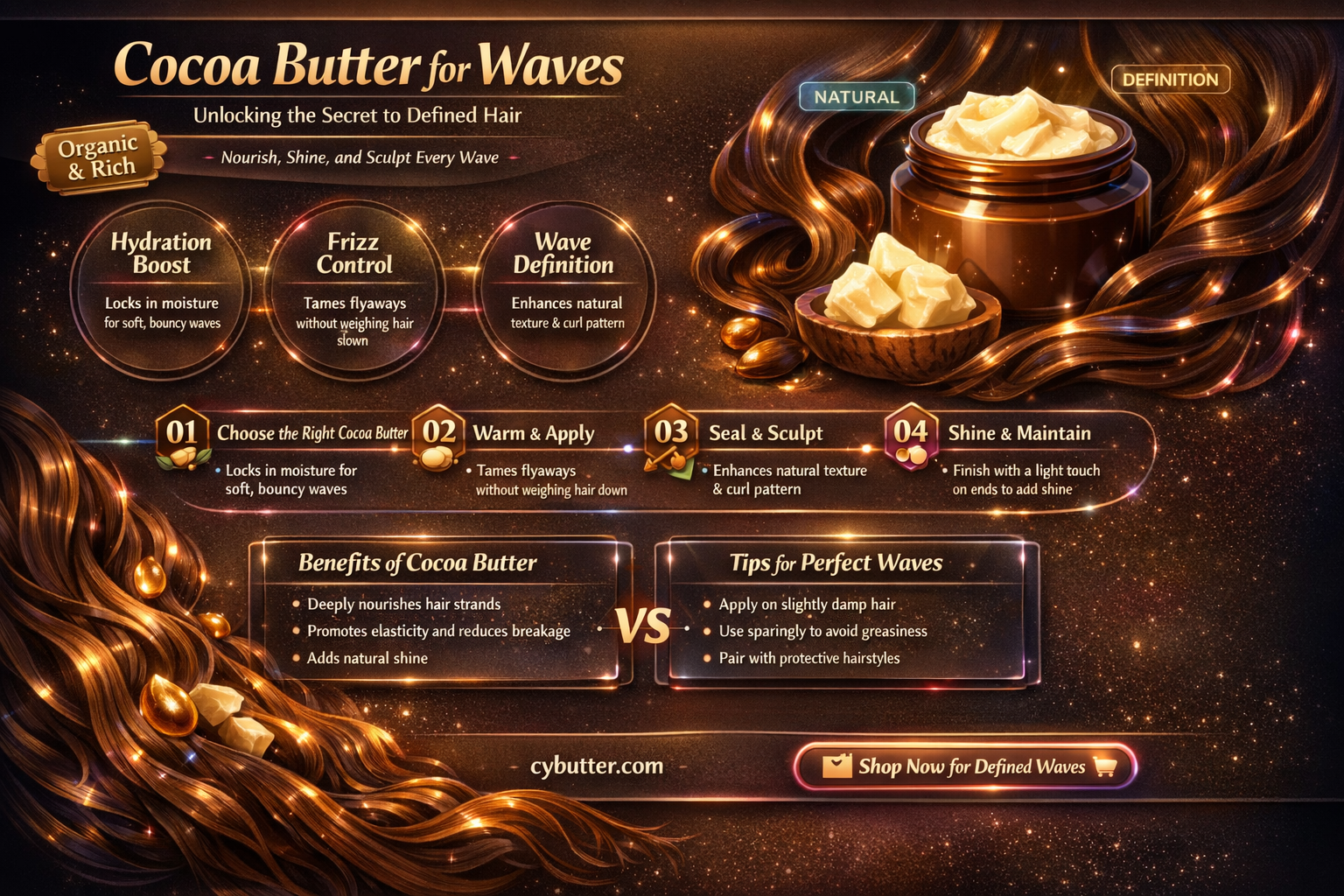 does cocoa butter help get waves