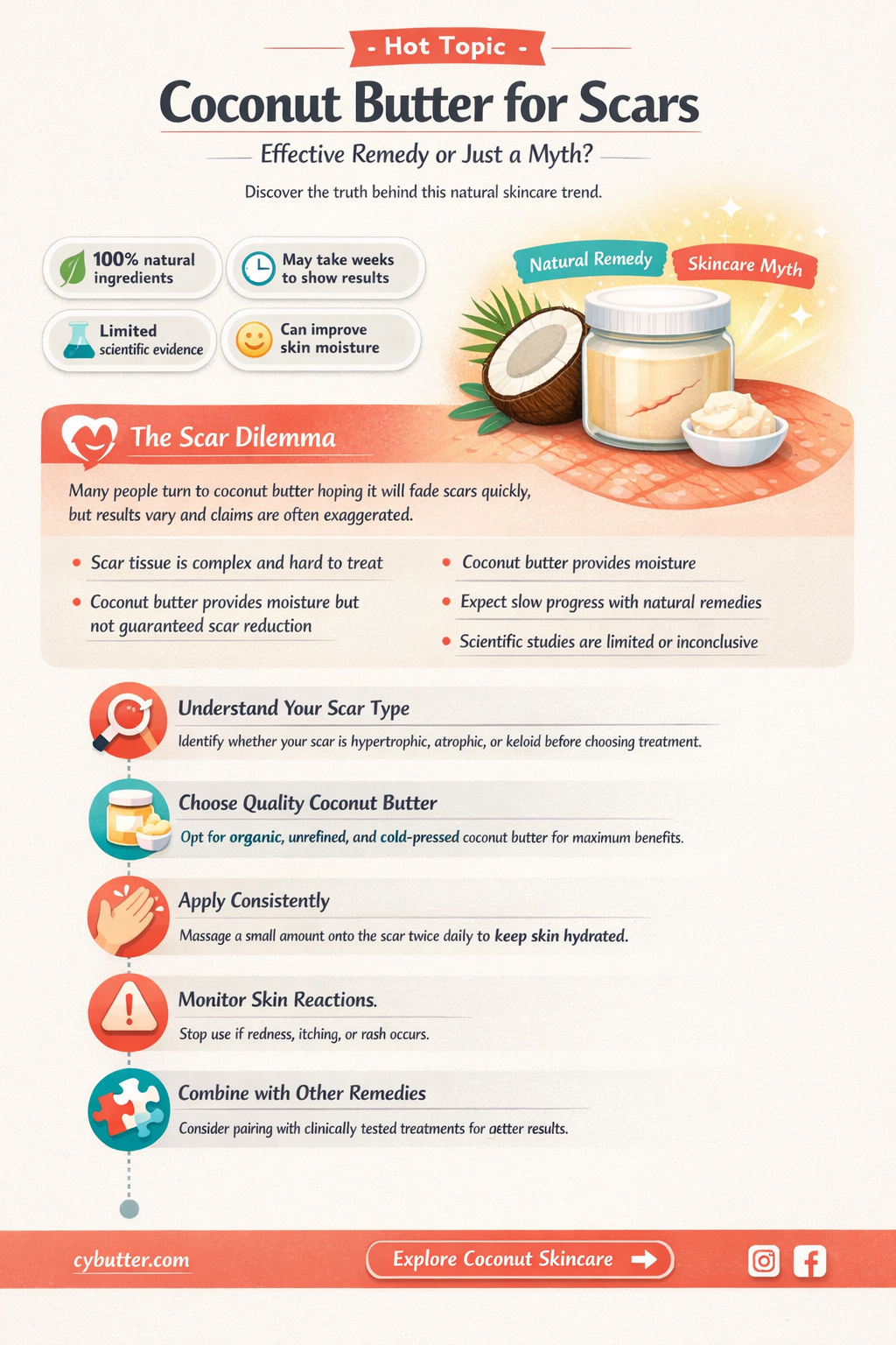 does coconut butter get rid of scars