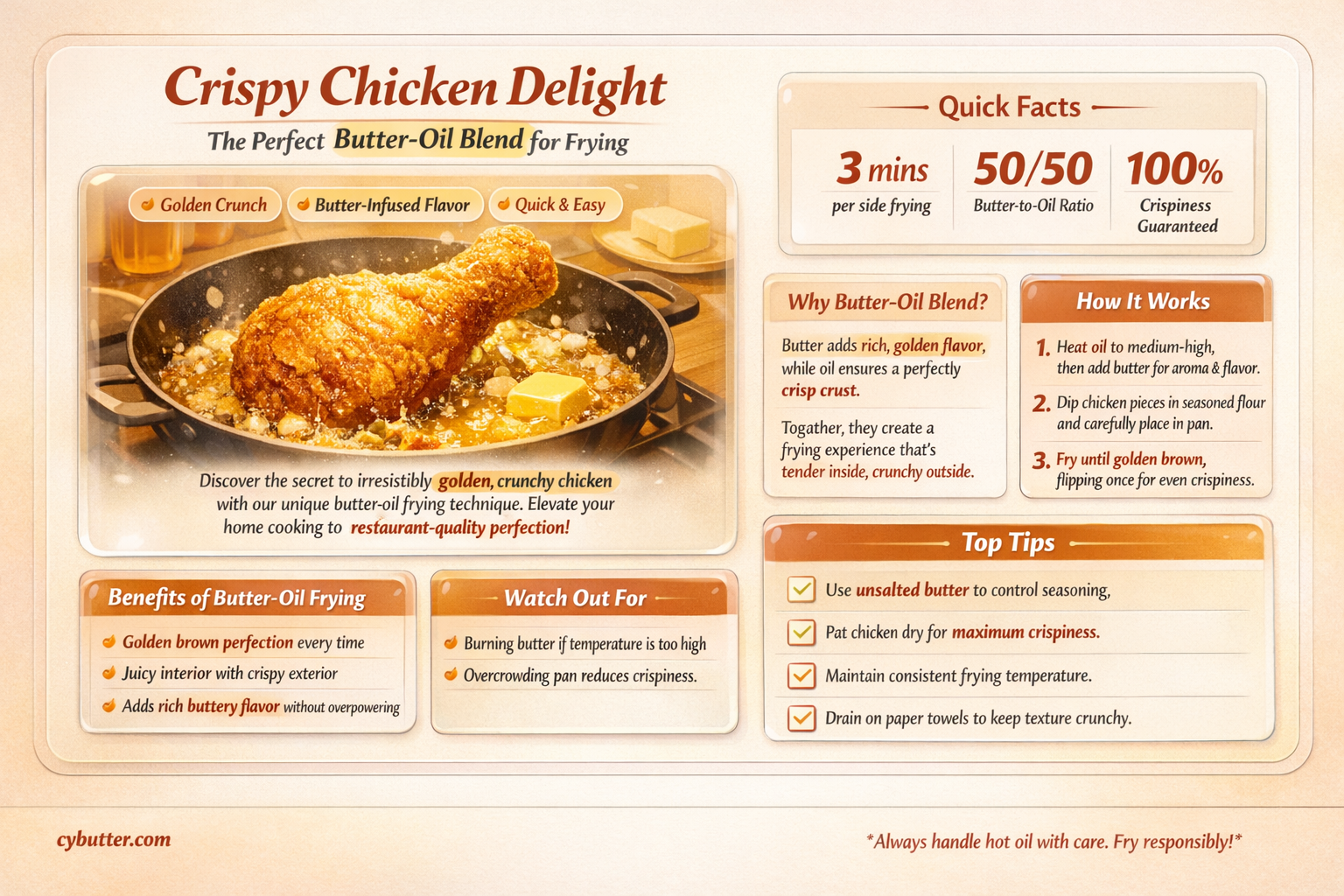 can you mix butter and oil to fry chicken