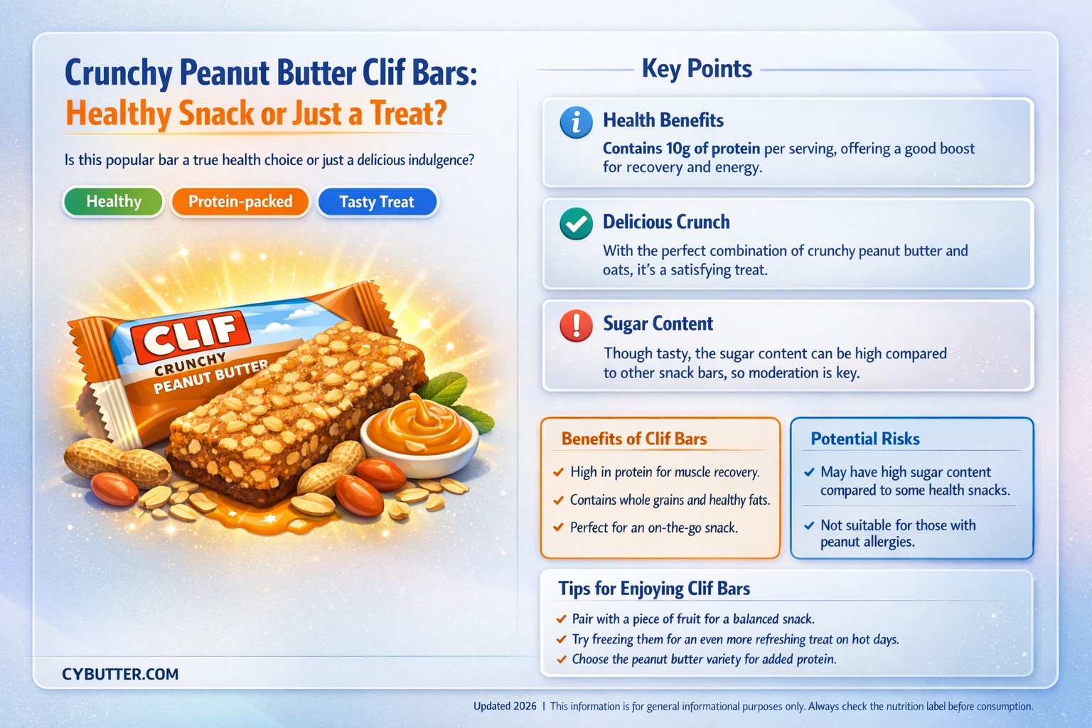 are crunchy peanut butter clif bars good for you
