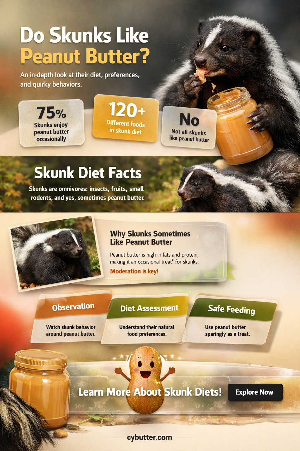 do skunks like peanut butter